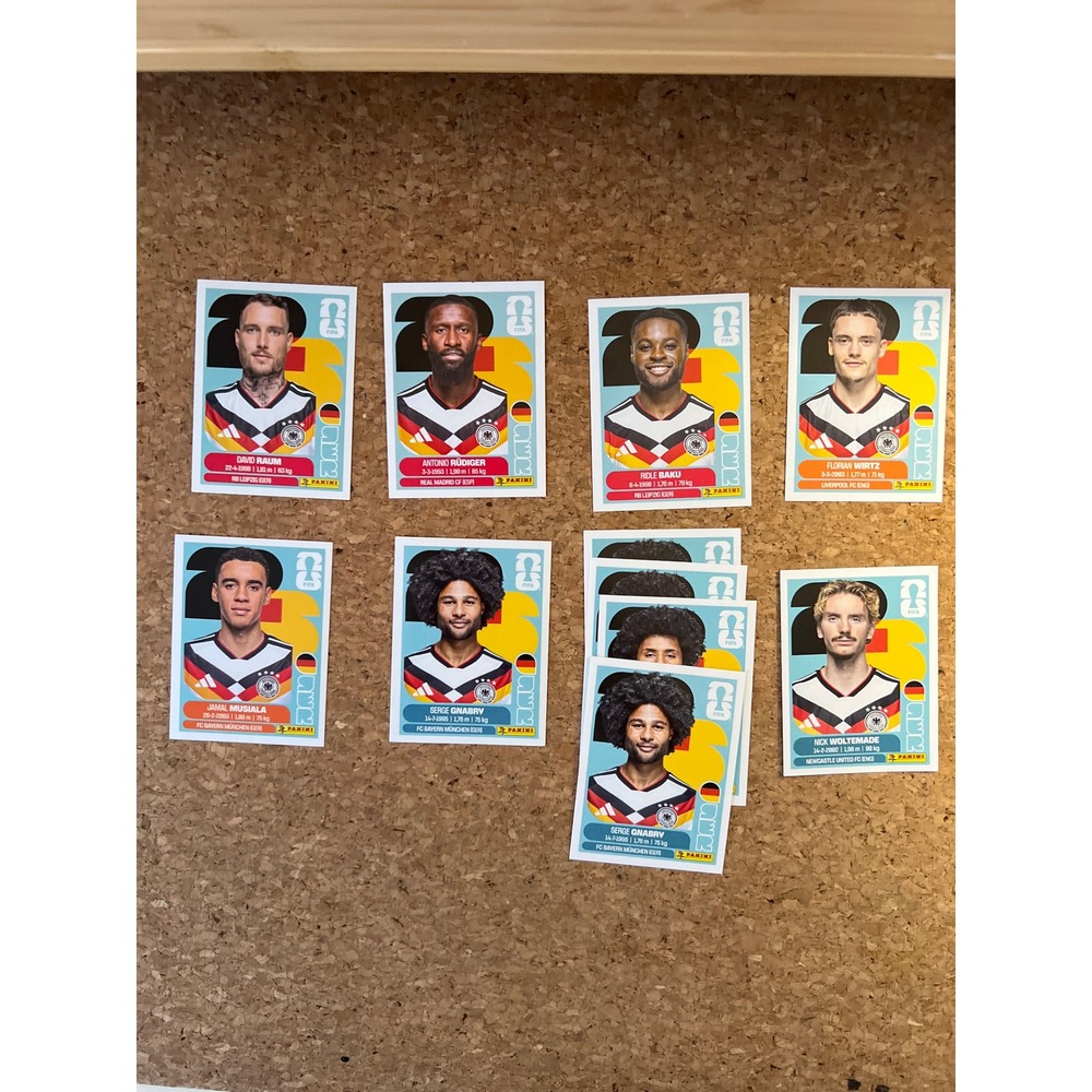 Panini FIFA World Cup 2026 Germany Sticker Lot Musiala Wirtz Rudiger Gnabry 10pc